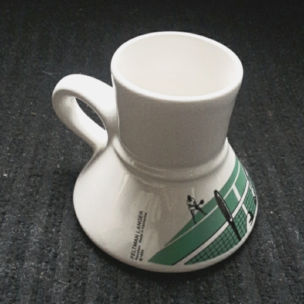 1984 FELTMAN LANGER Mug with Tennis Designs.